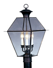 2384-04 - 3 Light Black Outdoor Post Lantern