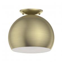  40800-01 - 1 Light Antique Brass Flush Mount