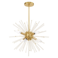  41254-12 - 6 Lt Satin Brass Pendant Chandelier