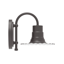 Montclair Light Works SCB157-57-G05 - 8" Radial shade, wall mount sconce with clear glass and guard, Bronze Matte