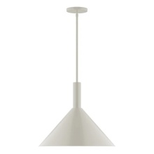 Montclair Light Works STGX467-G15-38 - 18" Chase Stem Hung Pendant with 6in White Glass Globe, Silk Gray