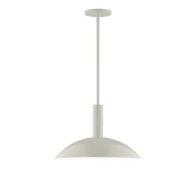 Montclair Light Works STGX476-G15-38 - 16" Glow Stem Hung Pendant with 6in White Glass Globe, Silk Gray