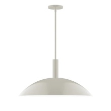 Montclair Light Works STGX477-G15-38 - 24" Glow Stem Hung Pendant with 6in White Glass Globe, Silk Gray