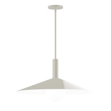 Montclair Light Works STGX478-G15-38 - 24" Zing Stem Hung Pendant with 6in White Glass Globe, Silk Gray