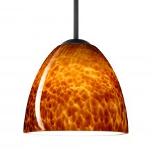 Besa Lighting 1BT-757218-LED-BK - Besa Sasha LED Pendant 1Bt Amber Cloud Black 1x9W LED