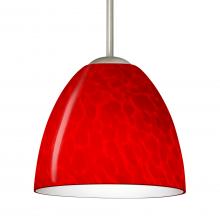 Besa Lighting 1BT-7572RC-SN - Besa Sasha Pendant Satin Nickel Red Cloud 1x50W E12 base