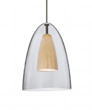  1JC-DANOCLNA-LED-BR - Besa, Dano Cord Pendant, Clear/Natural, Bronze Finish, 1x9W LED