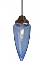  1JC-SULUBL-EDIL-BR - Besa, Sulu Cord Pendant, Blue Bubble, Bronze Finish, 1x4W LED Filament