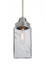  1JT-BLINKCL-SN - Besa, Blink Cord Pendant, Clear, Satin Nickel Finish, 1x60W Medium Base