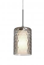  1JT-ESASM-LED-SN - Besa, Esa Cord Pendant, Smoke, Satin Nickel Finish, 1x5W LED