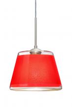  1JT-PIC9RD-SN - Besa Pendant Pica 9 Satin Nickel Red Sand 1x75W Medium Base