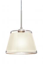  1JT-PIC9WH-SN - Besa Pendant Pica 9 Satin Nickel White Sand 1x75W Medium Base