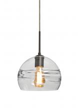  1JT-SPIR8CL-EDIL-BR - Besa Spirit 8 Pendant, Clear, Bronze Finish, 1x8W LED Filament