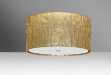  1KM-4008GS-LED-SN - Besa Ceiling Tamburo 16 Satin Nickel Stone Gold Foil 1x28W LED