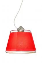  1KX-PIC9RD-LED-SN - Besa Pica 9 Pendant 1Kx Red Sand Satin Nickel 1x9W LED