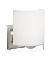  1WZ-CELTICCL-SN - Besa, Celtic Wall Sconce, Opal Glossy/Clear, Satin Nickel Finish, 1x60W Medium Base