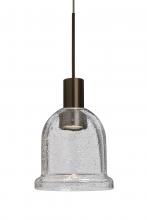  1XC-KIBACL-LED-BR - Besa, Kiba Cord Pendant, Clear Bubble, Bronze Finish, 1x3W LED