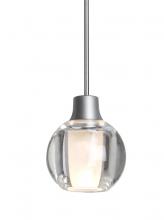  1XT-BOCA3CL-SN - Besa, Boca 3 Cord Pendant, Clear, Satin Nickel Finish, 1x35W Halogen