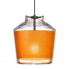 Besa Lighting 1XT-PIC6GD-LED-BK - Besa Pendant Pica 6 Black Finish, Gold Sand 1x5W LED