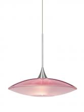  1XC-6294RD-SN - Besa Pendant Spazio Satin Nickel Red/Frost 1x50W Halogen