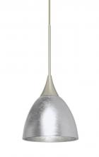  1XT-1758SF-SN - Besa Divi Pendant, Silver Foil, Satin Nickel, 1x50W Halogen