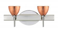  2SW-1758CF-LED-CR - Besa Divi Wall 2SW Copper Foil Chrome 2x5W LED