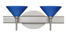  2SW-282484-LED-SN - Besa Wall Kona Satin Nickel Blue Starpoint 2x5W LED