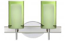  2SW-L44007-LED-CR - Besa Pahu 4 Wall 2SW Transparent Olive/Opal Chrome 2x5W LED