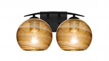 Besa Lighting 2WC-JILLYAM-BK - Besa, Jilly Vanity, Vapor Amber, Black Finish, 2x60W Medium Base
