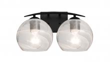 Besa Lighting 2WC-JILLYCL-EDIL-BK - Besa, Jilly Vanity, Vapor Clear, Black Finish, 2x5W LED Filament