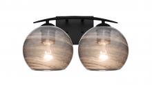 Besa Lighting 2WC-JILLYSM-BK - Besa, Jilly Vanity, Vapor Smoke, Black Finish, 2x60W Medium Base