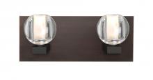  2WF-BOCACL-LED-BR - Besa, Boca Vanity, Clear, Bronze Finish, 2x5W LED