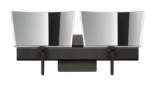  2SW-6773MR-BR-SQ - Besa Groove Wall With SQ Canopy 2SW Mirror-Frost Bronze 2x40W G9