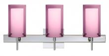  3SW-A44007-CR-SQ - Besa Pahu 4 Wall With SQ Canopy 3SW Transparent Amethyst/Opal Chrome 3x40W G9