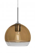  J-ALLY8AM-EDIL-SN - Besa, Ally 8 Cord Pendant For Multiport Canopy, Amber/Clear, Satin Nickel Finish, 1x5