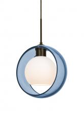  J-MANABL-LED-BR - Besa Mana Pendant For Multiport Canopy, Blue/Opal, Bronze Finish, 1x9W LED