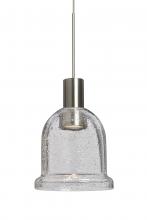  X-KIBACL-LED-SN - Besa, Kiba Cord Pendant For Multiport Canopy, Clear Bubble, Satin Nickel Finish, 1x3W