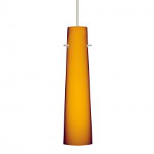  XP-567480-SN-277-DIM010 - Besa Camino Pendant Satin Nickel Amber Matte 1x50W Halogen, 277V, 0-10V Dimming