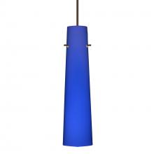  XP-5674CM-LED-BR-L - Besa Camino Pendant Bronze Cobalt Blue Matte 1x50W Halogen, 15Ft. Cord