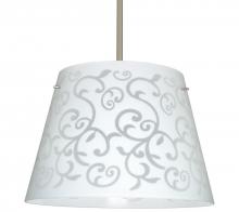  1KT-4394WD-LED-SN - Besa Amelia 18 LED Pendant 1KT White Damask Satin Nickel 3x11W LED