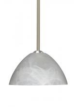  1TT-420152-SN - Besa Tessa Stem Pendant Satin Nickel Marble 1x75W Medium Base