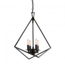  5388-MB-NG - Trapezoid Cage Chandelier - Matte Black