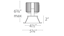 WAC US R4SD2T-NTWA-BK - Volta 4.5" Square Trim with LED Light Engine