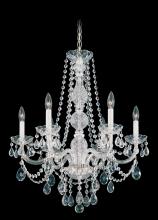  1303-40H - Arlington 6 Light 120V Chandelier in Polished Silver with Heritage Handcut Crystal