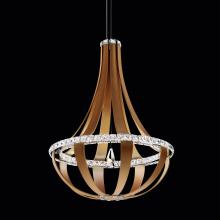  SCE120DN-LB1R - Crystal Empire LED 36in 120V Pendant in Grizzly Black Leather with Clear Radiance Crystal