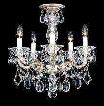  5345-22R - La Scala 5 Light 120V Semi-Flush Mount or Chandelier in Heirloom Gold with Clear Radiance Crystal