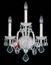  6808-40R - Olde World 3 Light 120V Wall Sconce in Polished Silver with Radiance Crystal