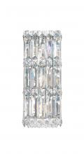  2236O - Quantum 3 Light 120V Wall Sconce in Polished Stainless Steel with Optic Crystal