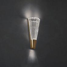  S7214-700H - Origami 14IN LED 3000K/3500K/4000K 120V/277V Wall Sconce in Aged Brass with Heritage Handcut Cryst