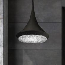  S5518-18O - Verita 18IN LED 3000K/3500K/4000K 120V Pendant in Black with Optic Crystal